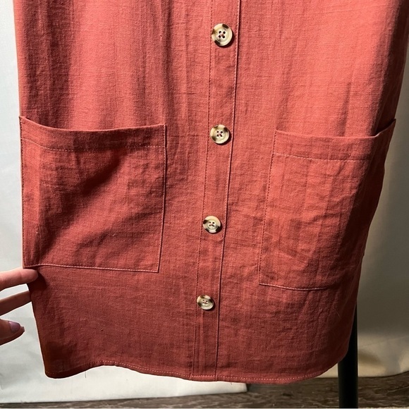 BB Dakota Steve Madden Easy A Button Front Tank Dress in Clay Small - Picture 7 of 11